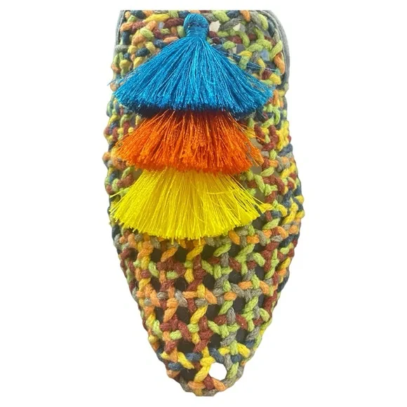 Rag & Co [MELANIE] Multi Colored Tassel Woven Flat Mule - Picture 5 of 5